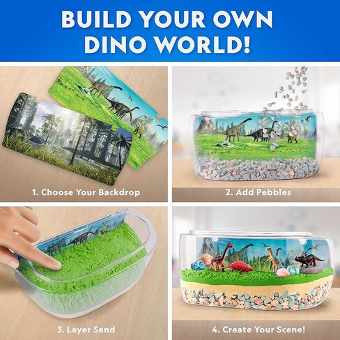 مجموعة أدوات تررم الديناصورات المضيئة من ناشيونال جيوغرافيك للأطفال - قم ببناء موطن ما قبل التاريخ باستخدام رمال اللعب والأحجار الكريمة الحقيقية وأشكال الديناصورات، ومجموعة الأنشطة العلمية للأولاد والبنات in Kuwait