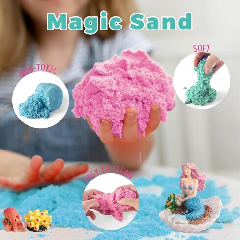 Mermaid Light-Up Terrarium Kit for Kids - LED Night Light Birthday Gift for Girls Ages 4 5 6 7 8-12 Year Old - Mermaid Toys for Girls - DIY Arts and Crafts Kit for Kids in Kuwait