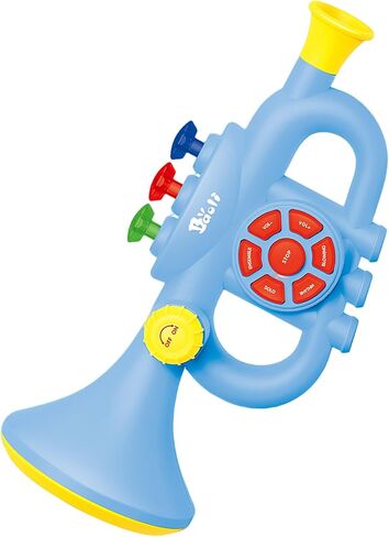 Generic لعبة البوق الموسيقي للأطفال الصغار - لعبة آلة التنوير الموسيقية، تطور الموسيقى، للأولاد والبنات للأعمار 3 4 5 6 7 8، أزرق in Kuwait