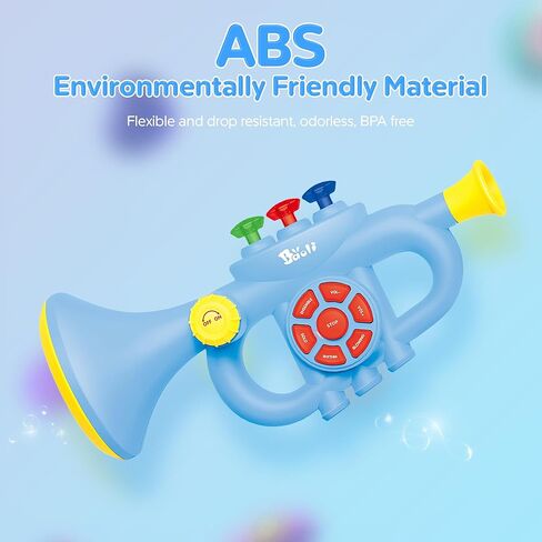 Generic لعبة البوق الموسيقي للأطفال الصغار - لعبة آلة التنوير الموسيقية، تطور الموسيقى، للأولاد والبنات للأعمار 3 4 5 6 7 8، أزرق in Kuwait