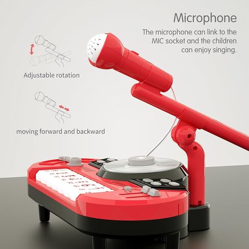 لعبة البيانو للأطفال الذين تتراوح أعمارهم بين 3-7 - مع ملصقات لوحة مفاتيح البيانو للأطفال الصغار المبتدئين في تعلم البيانو 37 مفتاحًا من 4 إلى 5 و6 سنوات هدية عيد ميلاد للفتيات والفتيان in Kuwait