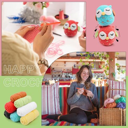 Faircosy Crochet Animals Kit for Beginners: Learn to Crochet Cats with Yarn, Hooks & Video Tutorials - DIY Amigurumi Starter Box - Perfect Christmas Holiday Gift for Teens & Adults in Saudi Arabia