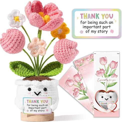 Emotional Support Crochet Positive Tulip Flower Appreciation Gift for Women in Kuwait