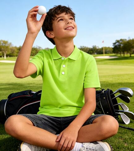 Uideazone Boys Polo Polo قمصان جافة Fit Performance Golf Sleeve Short Disual School Uniform Size 5-14 in Kuwait