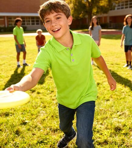 Uideazone Boys Polo Polo قمصان جافة Fit Performance Golf Sleeve Short Disual School Uniform Size 5-14 in Kuwait