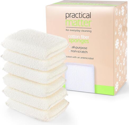 إسفنجة المطبخ من الألياف القطنية العضوية لجميع الأغراض من براكتيكال ماتر (عبوة من 2) in Kuwait