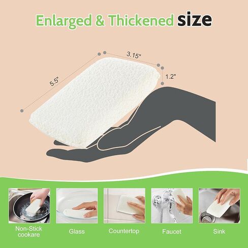 إسفنجة المطبخ من الألياف القطنية العضوية لجميع الأغراض من براكتيكال ماتر (عبوة من 2) in Kuwait