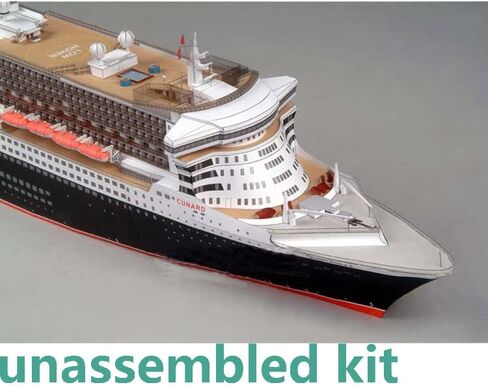 ZEZEFUFU لتقوم بها بنفسك 1:400 Queen Mary II Cruise Liner Ship ثلاثية الأبعاد نموذج قارب ورقي مجموعة مفككة in Kuwait