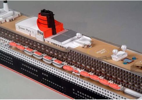 ZEZEFUFU لتقوم بها بنفسك 1:400 Queen Mary II Cruise Liner Ship ثلاثية الأبعاد نموذج قارب ورقي مجموعة مفككة in Kuwait
