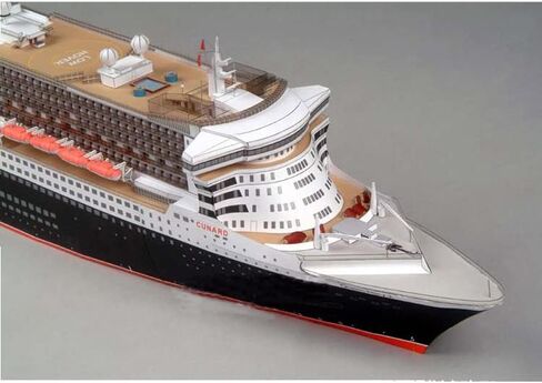 ZEZEFUFU لتقوم بها بنفسك 1:400 Queen Mary II Cruise Liner Ship ثلاثية الأبعاد نموذج قارب ورقي مجموعة مفككة in Kuwait