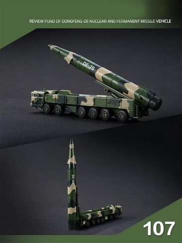 ZEZEFUFU 1:100 Dongfeng 26 Nuclear&Constant Missile Vehicle Model Military Scene Display Model in Saudi Arabia