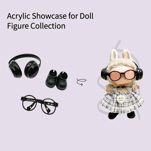 Doll Accessories Set for 15cm/17cm Dolls - Mini Glasses, Headphones & Mini Doll Shoes Compatible with Labubu,Doll Dress Up Costume Supplies in Kuwait