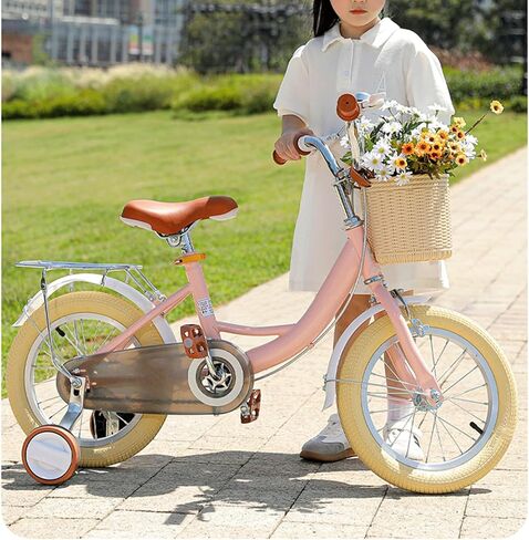 Kids Bike Bike for 3-12 Years Children Bicycles with Training Wheels Basket Doll Seat Coaster Brake Children's Bicycle in Saudi Arabia
