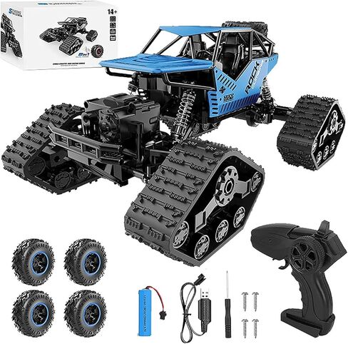 2 في 1 RC Cars-1:14 مقياس 2.4G سيارة تحكم عن بعد، سرعة عالية 25 كم/ساعة لعبة كهربائية من سبيكة معدنية مضادة للسقوط والاصطدام على الطرق الوعرة RC سيارة شاحنة زاحفة، قابلة لإعادة الشحن، لعبة على الطرق الوعرة للبالغين (أسود) in Kuwait