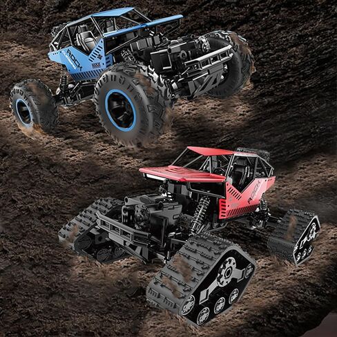 2 في 1 RC Cars-1:14 مقياس 2.4G سيارة تحكم عن بعد، سرعة عالية 25 كم/ساعة لعبة كهربائية من سبيكة معدنية مضادة للسقوط والاصطدام على الطرق الوعرة RC سيارة شاحنة زاحفة، قابلة لإعادة الشحن، لعبة على الطرق الوعرة للبالغين (أسود) in Kuwait