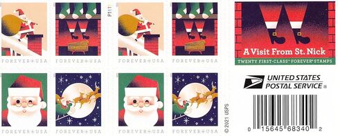 زيارة USPS من كتاب St Nick المكون من 20 طوابع بريدية من الدرجة الأولى إلى الأبد (كتيب واحد (20 طابعًا)) in Saudi Arabia