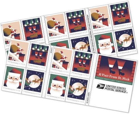 زيارة USPS من كتاب St Nick المكون من 20 طوابع بريدية من الدرجة الأولى إلى الأبد (كتيب واحد (20 طابعًا)) in Saudi Arabia