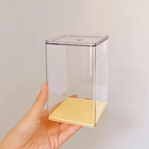 Clear Acrylic Display Case Stand with Solid Base, Rectangular Dustproof Display Cabinet for Collectibles Memorabilia Figurines (3.1×3.1×5.1 Inches) in Saudi Arabia