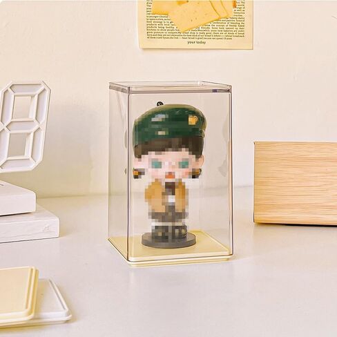 Clear Acrylic Display Case Stand with Solid Base, Rectangular Dustproof Display Cabinet for Collectibles Memorabilia Figurines (3.1×3.1×5.1 Inches) in Saudi Arabia