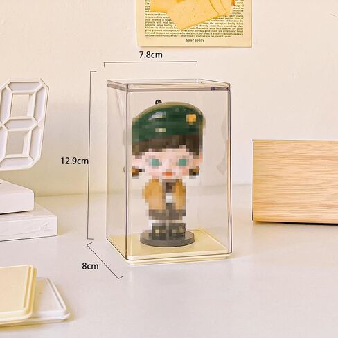 Clear Acrylic Display Case Stand with Solid Base, Rectangular Dustproof Display Cabinet for Collectibles Memorabilia Figurines (3.1×3.1×5.1 Inches) in Saudi Arabia