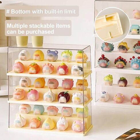 Clear Acrylic Display Case Stand with Solid Base, 2 Tier Dustproof Display Cabinet for Memorabilia Figurines Collectibles (7.9×2.8×2.8 Inches) in Saudi Arabia
