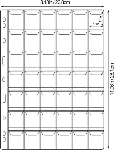 22 Sheets Coin Pages for Collectors, Standard 9-Hole Coin Collection Pages fit Most Binder, Coin Collecting Supplies (22 Sheets - 42 Pocket) in Kuwait