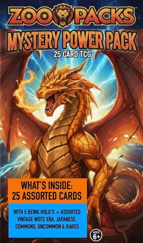 حزمة TCG المكونة من 25 بطاقة للمبتدئين - حصرية لأمازون - تتضمن 5 صور ثلاثية الأبعاد + بطاقات WOTC العتيقة + بطاقة يابانية + مجموعة متنوعة من العناصر النادرة والمشاعات - متوافقة مع بطاقات البوكيمون in Kuwait