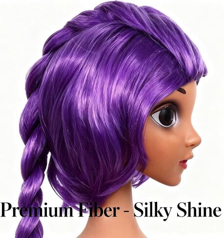 Purple Braid Wig for Kids Girls Light Purple Wig Long Braids Wigs Hair Cosplay Costume Party Wigs 12 Years Old or Up in Saudi Arabia