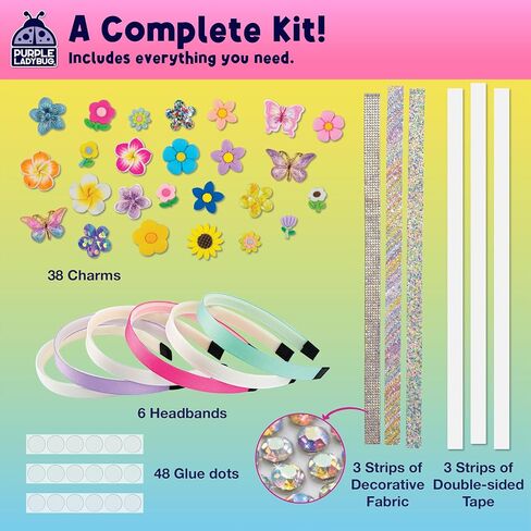 PURPLE LADYBUG DIY Headband Making Kit - Gifts for 5 Year Old Girls, Crafts for Ages 6-8 Girl, 5-9 Years Old Gift for Girls Birthday, Hair Accessories, Girl Christmas Gifts in Kuwait