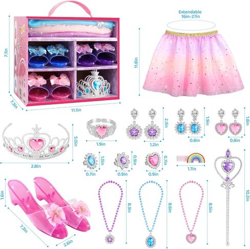 Princess Dress Up Toys and Jewelry Boutique, Girls Role Play Gift Set, Kids Toys for 3-6 Years Girl, Birthday Party Favors, Pretend Play Gifts for Little Girls Aged in Saudi Arabia