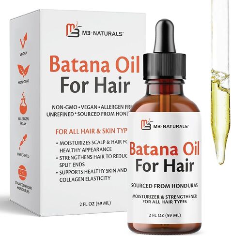 M3 Naturals زيت Batana لنمو الشعر والجلد-الدكتور Sebi 100 ٪ نقي ، غير مكرر وبارد من هندوراس-للشعر الأكثر سمكا ، خيوط أقوى والجلد الأكثر سلاسة-نباتي ، غير المعدلة وراثيا-2 fl oz in Kuwait