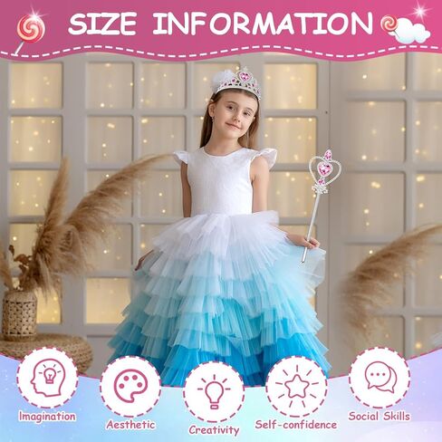 Vicloon Princess Dress Up Accessories, 2PCS Princess Crown and Wands for Little Girls, Jewelry Toy Gifts Set Christmas in Saudi Arabia