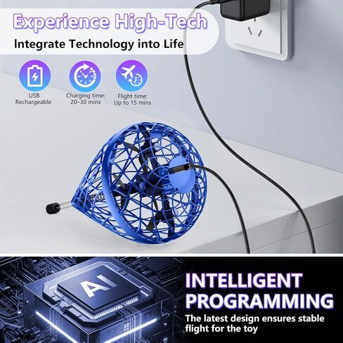 لعبة الكرة الطائرة النطاطة Tikduck 2025 - قابلة لإعادة الشحن عبر USB، يمكن التحكم فيها يدويًا مع تقلبات ثلاثية الأبعاد ومرح متعدد اللاعبين - لعبة مدارية تفاعلية للأطفال والمراهقين والكبار - لعب داخلي وخارجي (أزرق) in Kuwait