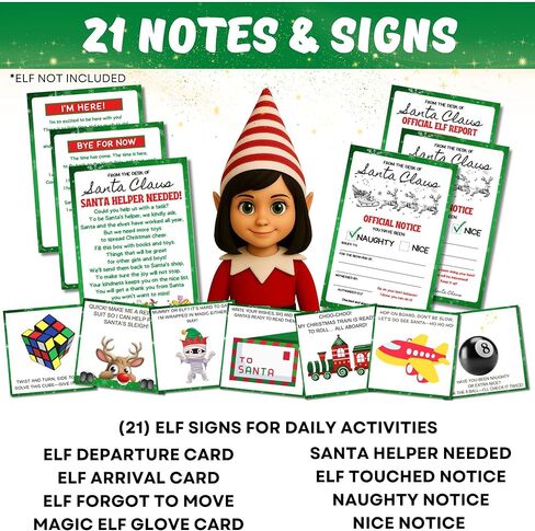 NorthPole Pro™ Elf Kit 2025 - 25 يومًا من ملحقات ودعائم وأنشطة قزم عيد الميلاد - Magic Elf Must-Haves™ & Elf Magic in a Box™ - قفازات سحرية، وملاحظات قزم، وحرف يدوية، ومقالب، وألعاب، وألعاب والمزيد in Kuwait