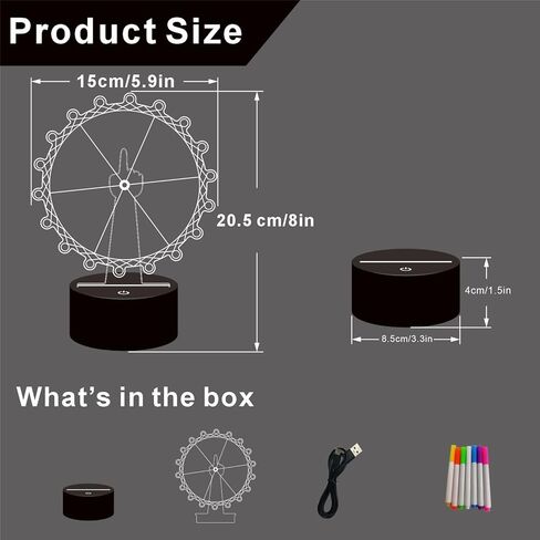 عجلة دوارة جائزة مع مصابيح LED، 6 فتحات قابلة للتخصيص، صانع قرارات على سطح الطاولة 15 سم، USB أو يعمل بالبطارية، للألعاب والكرنفالات والحانات والمكاتب (شفاف، D5.9) in Kuwait