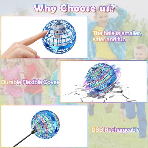 Flying Orb Ball Toys 2025، Cosmic Fly Ball Globe Boomerang، كرات Galaxy Hover Hand Drone Orbit Fidget Spinner، هدايا لعبة رائعة لعمر 6 7 8 9 10+ ألعاب للأولاد والبنات في الهواء الطلق (أزرق) in Kuwait