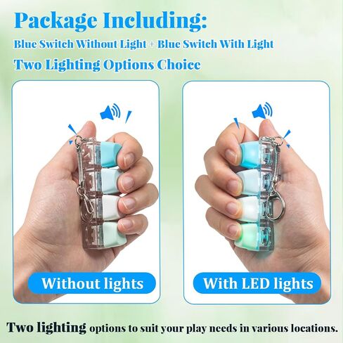 2 Pcs Keyboard Fidget Toy for Adult, Cat Shape Clicker Keyboard Fidget Keychain with LED Lights, White 4-in-1 Loud Stress Relief Fidget Keyboard for Anxiety Decompression (White) in Saudi Arabia