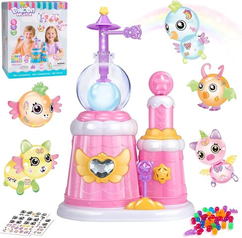 195 قطعة من مجموعة بالونات الأميرة السحرية من BTEC، لعبة صانع البالونات اللاصقة مع مضخة وبالونات نطاطة وملصقات وإكسسوارات ثلاثية الأبعاد، نشاط عيد الميلاد، هدايا عيد ميلاد للأطفال الأولاد والبنات من عمر 3 سنوات فما فوق in Kuwait