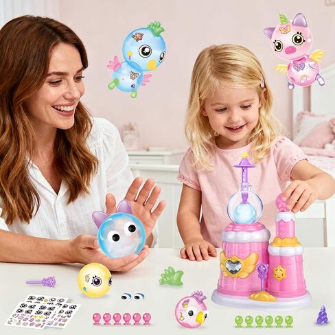 195 قطعة من مجموعة بالونات الأميرة السحرية من BTEC، لعبة صانع البالونات اللاصقة مع مضخة وبالونات نطاطة وملصقات وإكسسوارات ثلاثية الأبعاد، نشاط عيد الميلاد، هدايا عيد ميلاد للأطفال الأولاد والبنات من عمر 3 سنوات فما فوق in Kuwait