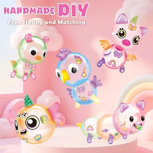 195 قطعة من مجموعة بالونات الأميرة السحرية من BTEC، لعبة صانع البالونات اللاصقة مع مضخة وبالونات نطاطة وملصقات وإكسسوارات ثلاثية الأبعاد، نشاط عيد الميلاد، هدايا عيد ميلاد للأطفال الأولاد والبنات من عمر 3 سنوات فما فوق in Kuwait