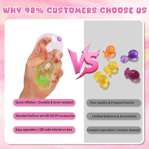 195 قطعة من مجموعة بالونات الأميرة السحرية من BTEC، لعبة صانع البالونات اللاصقة مع مضخة وبالونات نطاطة وملصقات وإكسسوارات ثلاثية الأبعاد، نشاط عيد الميلاد، هدايا عيد ميلاد للأطفال الأولاد والبنات من عمر 3 سنوات فما فوق in Kuwait