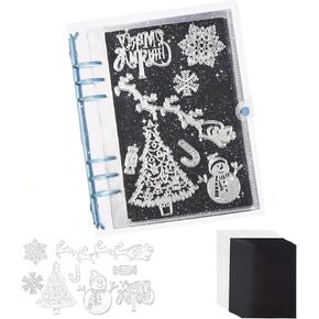 Skyrealm 40 Pcs Stamp & Die Storage Set (20 Bags + 20 Magnetic Sheets), Plus 8 Christmas Cutting Dies for DIY Card Making and Scrapbooking in Kuwait