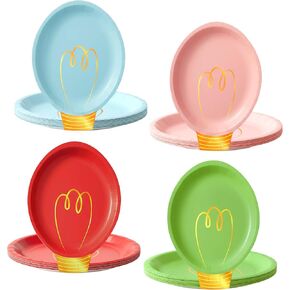 مجموعة أواني طعام مكونة من 75 قطعة من أطباق عيد الميلاد للاستعمال مرة واحدة، أطباق ومناديل ورقية شديدة التحمل لعيد الميلاد مع شوك بلاستيكية، لوازم الحفلات تخدم 25 شخصًا، مجموعة أواني طعام بتصميم لمبة إضاءة لقضاء العطلات في المنزل وحفلات عيد الميلاد in Kuwait