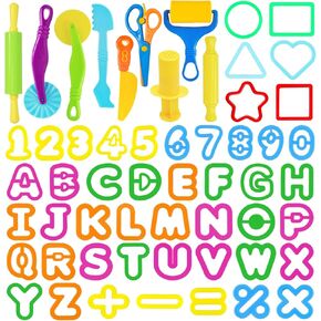 مجموعة أدوات العجين، 9 قطع من أدوات العجين للأطفال من سن 4 إلى 8 سنوات، تتضمن ملحقات العجين أسطوانة تقطيع ودبابيس لف ومقص أمان وسكين بلاستيكي in Kuwait