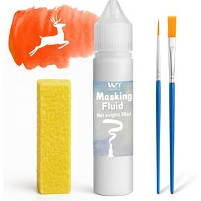 سائل إخفاء الألوان المائية، سائل إخفاء الألوان المائية 30 مل مع فرشتين وممحاة، لوازم الفنون الجميلة والحرف اليدوية للحبر والألوان المائية وطلاء الغواش in Kuwait