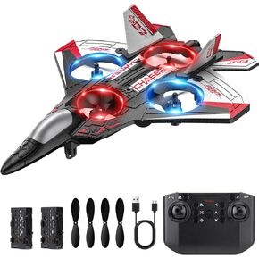 طائرة RC، طائرة رغوية للتحكم عن بعد، طائرة بدون طيار للأطفال، طائرة RC للأولاد والبنات، طائرة هليكوبتر نفاثة مقاتلة مع أضواء LED، تثبيت الارتفاع، دوران 360 درجة، لعبة طيران لضبط السرعة in Kuwait