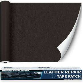 Leather Repair Patch for Furniture - Self Adhesive Leather Repair Tape Kit, Vinyl Repair Patch, Ideal for Car Seats Couch Sofa Office Chair, 3x60 Inch, Black in Saudi Arabia