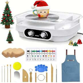 هدية عيد ميلاد للفتيات والأولاد، عجلة فخار للأطفال من سن 8 إلى 12 عامًا، مجموعة كاملة للفنون والحرف مع 3 عبوات من الطين الجاف بالهواء، والدهانات - ألعاب صانع السيراميك DIY لعمر 6 7 8 9 10 11 12 عامًا من المرح الإبداعي in Kuwait