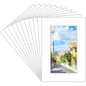 15 Pack 11x17 White Picture Mats, Frame Mattes for 9x15 Pictures Photo Frame Mat Core Bevel Cut Mat Board Show Kit for Photos, Prints, Artworks in Saudi Arabia