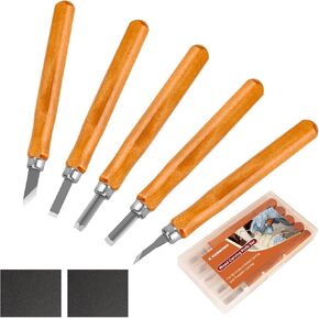 Wood Carving Tools, 7Pcs Wood Carving Knife Kit Carbon Steel, Wood Chisels Set for Pumpkins Soap Sculpture Carving DIY (5 Styles) in Kuwait